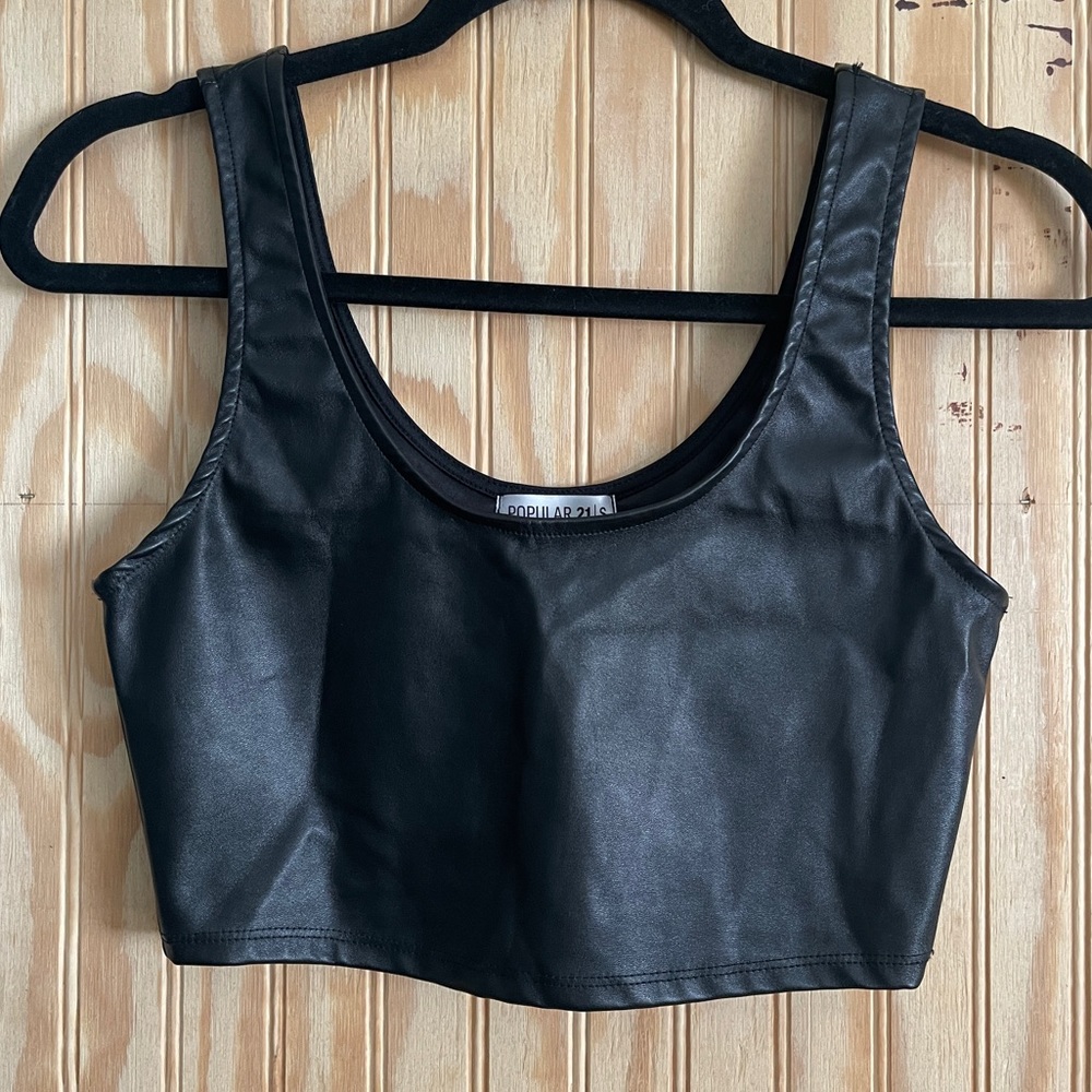 Black Cropped Tank Top